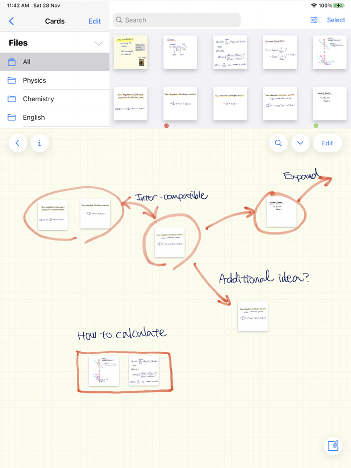 Cards Draw Sketch Organize