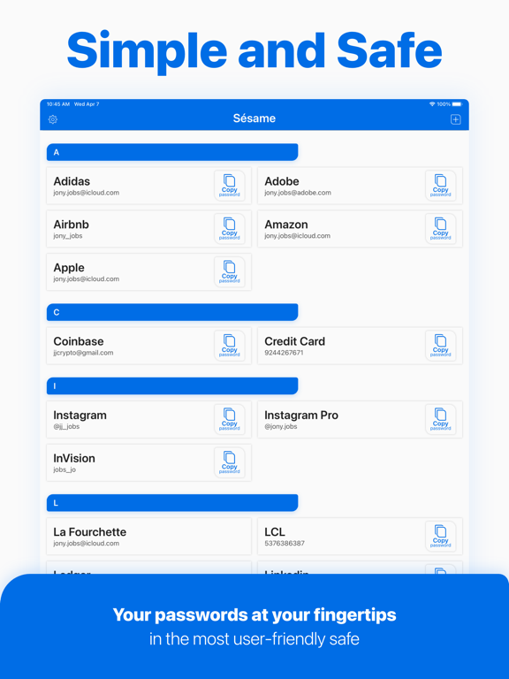 Sésame secure Password Manager