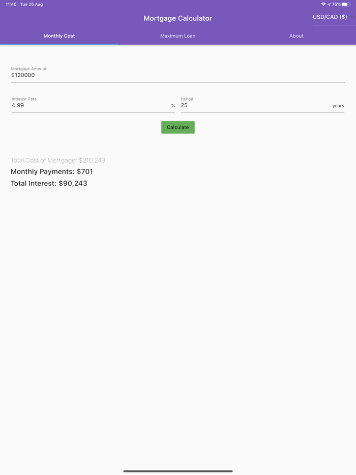 Mortgage Repayment Calculator