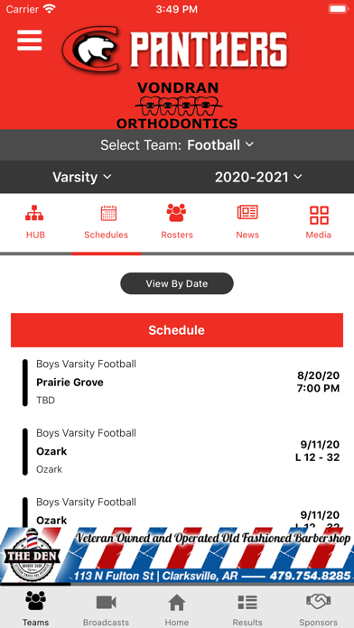 Clarksville Panthers Athletics Screenshot