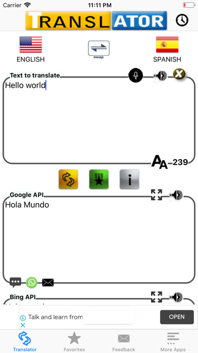Screenshot #1 pour Spanish Translator Pro