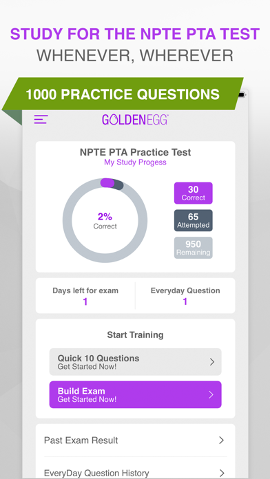 NPTE Practice Test Screenshot