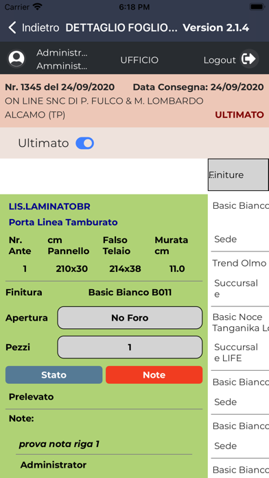 Foglio Lavoro Screenshot