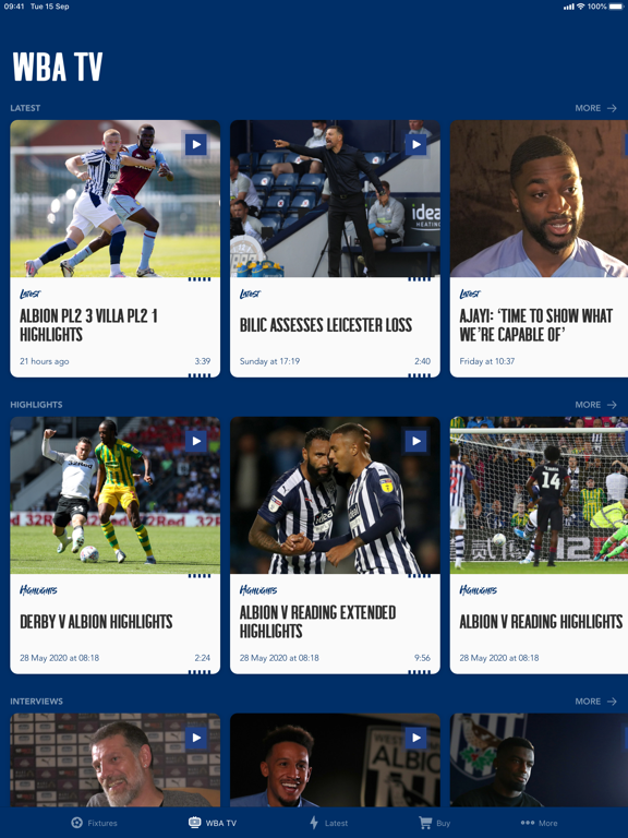 West Bromwich Albion iPad screenshot 5 - Sports app