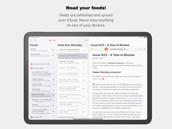 An Otter RSS Reader iPad app afbeelding 1