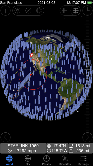 GoSatWatch Satellite Tracking Screenshot