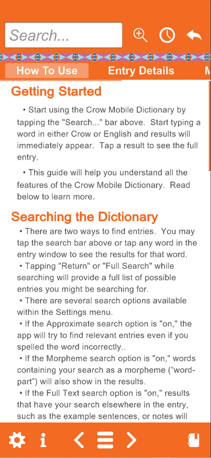 Crow Mobile Dictionary