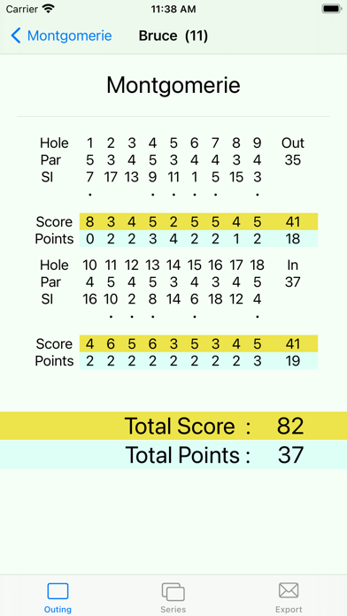 Golf Outing and Series Scorer Screenshot