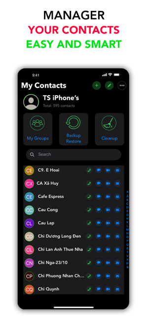My Contacts - Backup & Restore