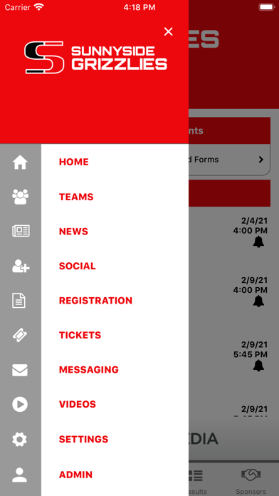Sunnyside Grizzlies Athletics Screenshot