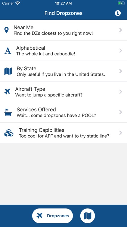 Dropzones-USPA Dropzone Finder