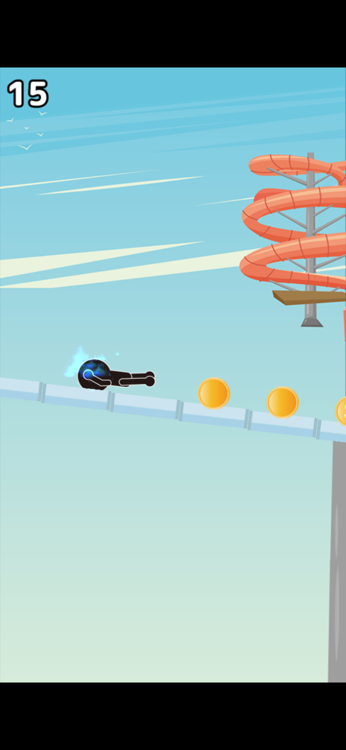 棒人間がウォータースライダー