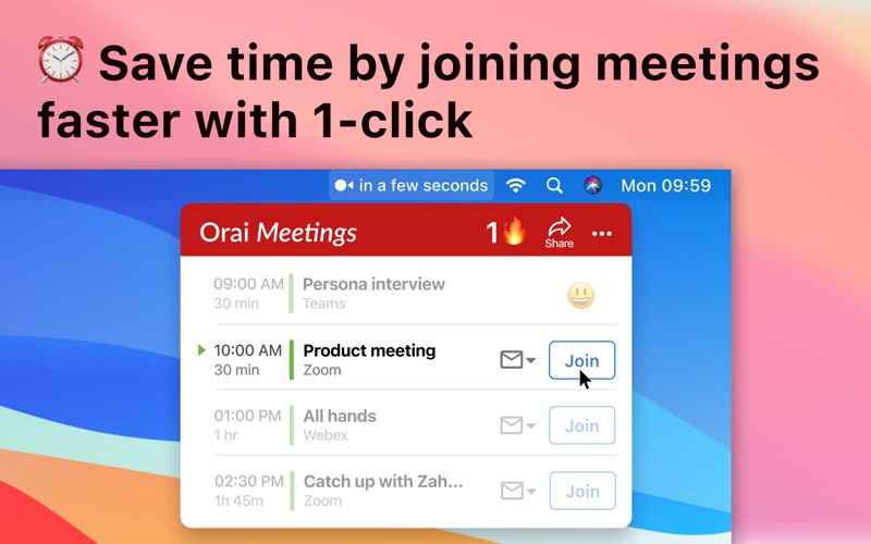 Screenshot #1 pour Orai - Never Late to Meetings