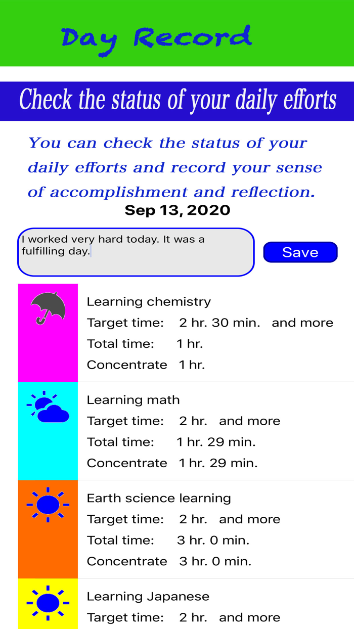 DayRecord -record of daily act