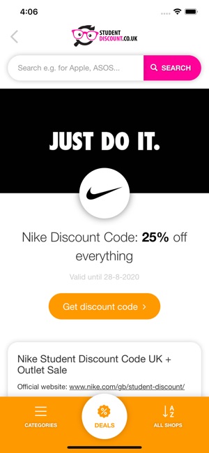 nike student discount uk