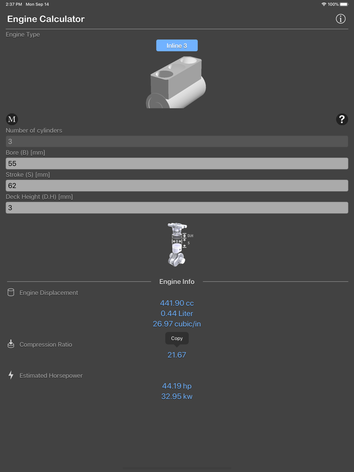 Engine Calculator Plus