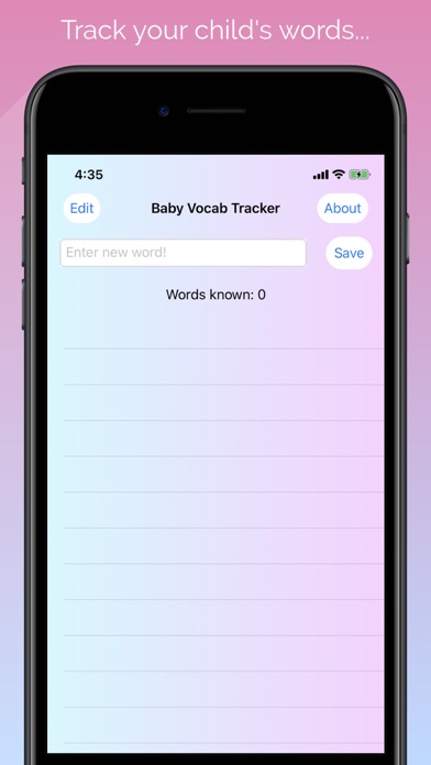 Baby Vocab Tracker Screenshot