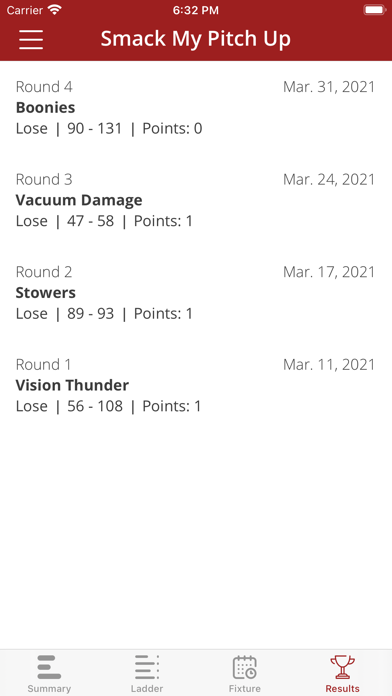 Sportskeep Results Screenshot