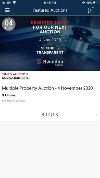 Swindon Auctions Screenshot