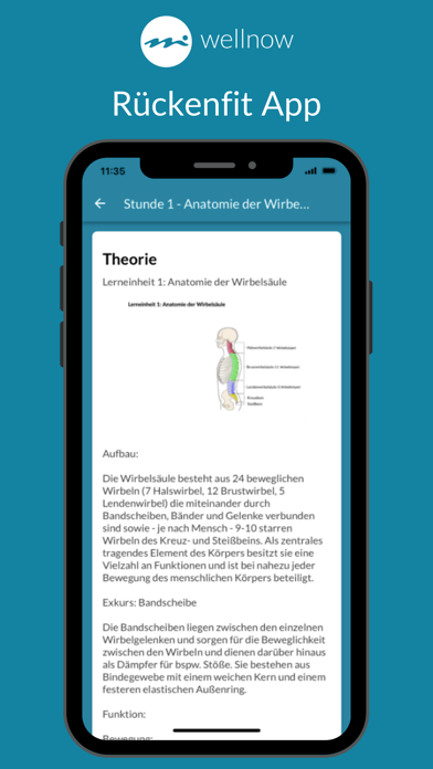 Wellnow Rückenfit App Screenshot