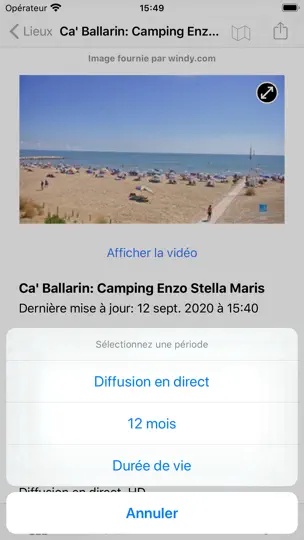 Capture d'écran de Webcams sur iPhone 5