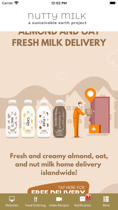 Almond and Oat Milk Delivery Screenshot