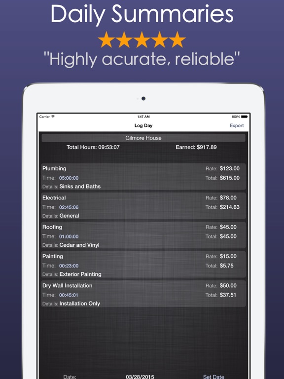 Screenshot #6 pour Timesheet PRO - Hours Tracker