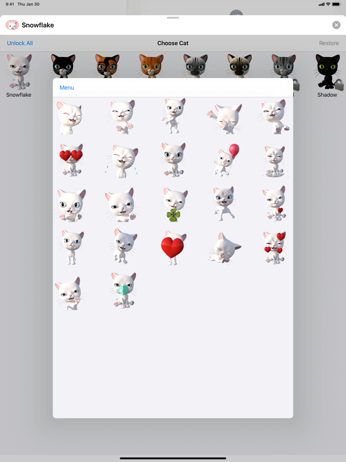 3D Animated Cat Emoji Stickers