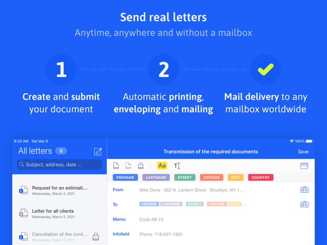 ‎EasyLetter - Send letters Screenshot