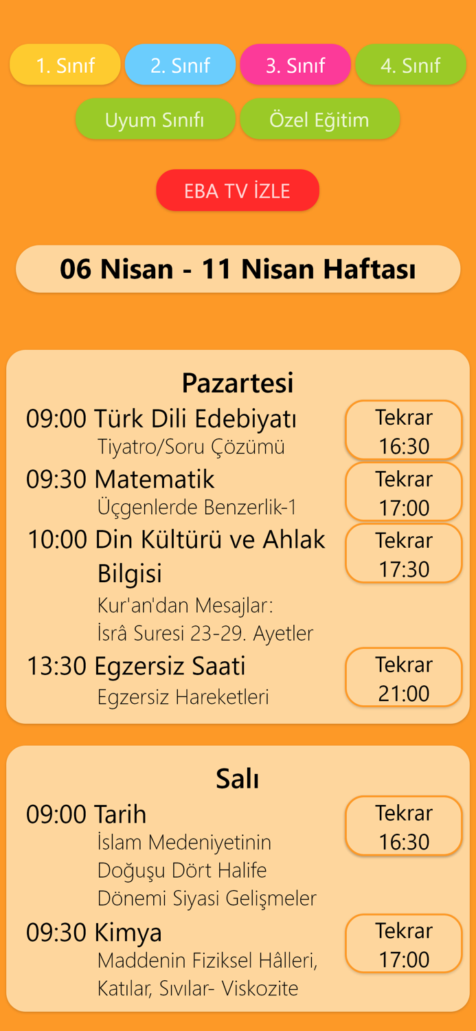 Eba Tv Ders Programı - Canlı