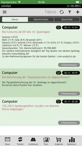 Game screenshot Comunio hack