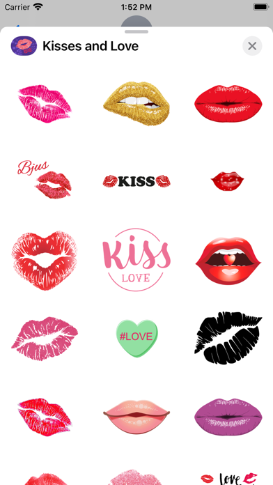 Kisses and Love Stickers Screenshot