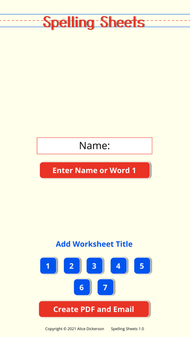 Spelling Sheets Screenshot