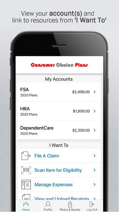 Consumer Choice Plans Screenshot