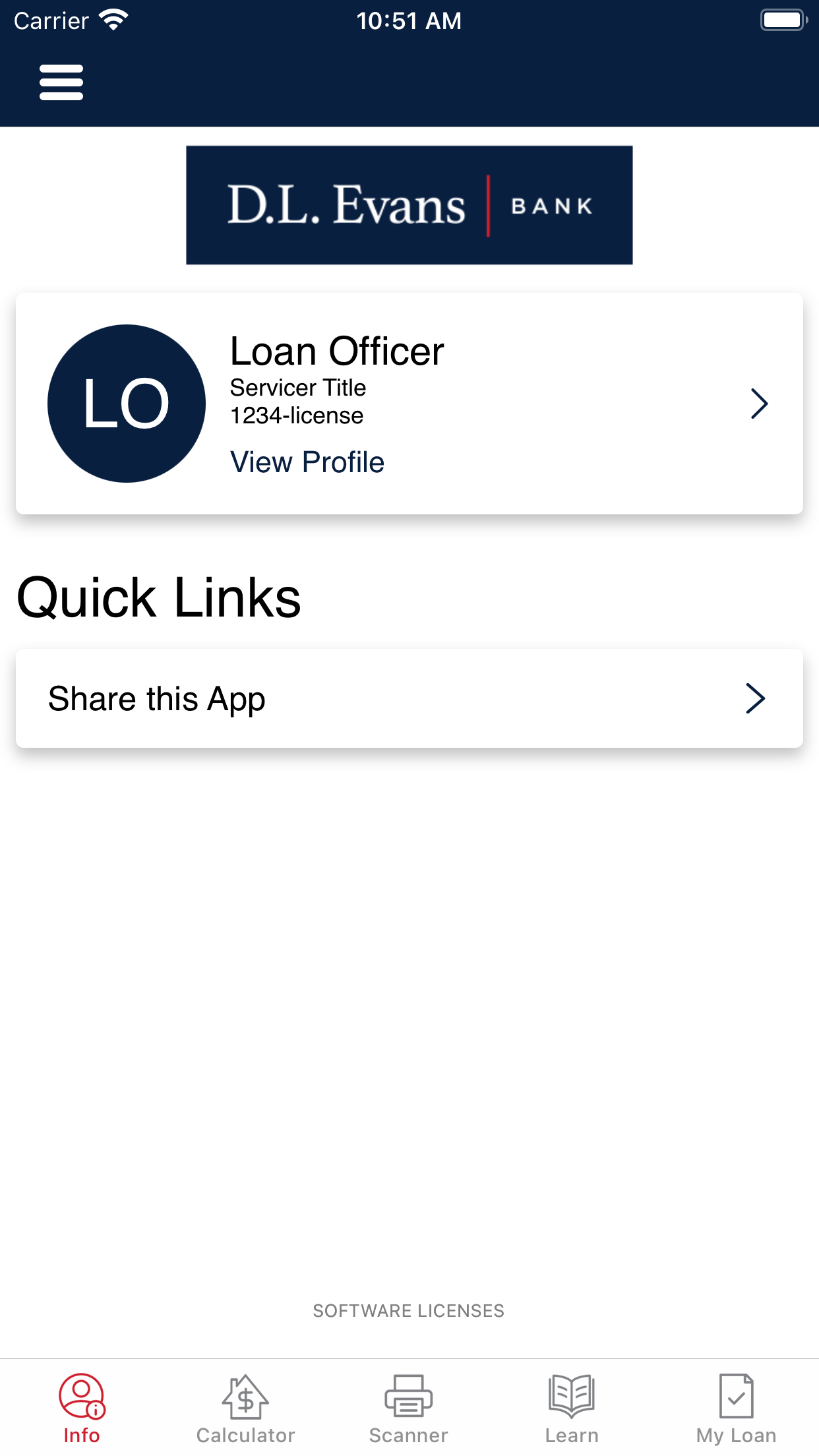 D.L. Evans Bank Mortgage App