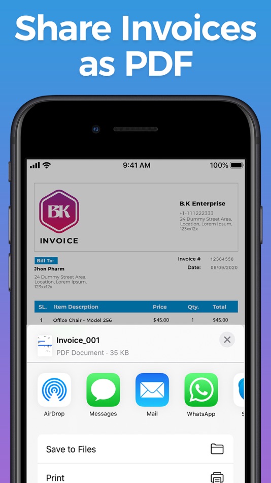 #4. Spark: invoice maker app (iOS) 게시자: Mesh Soft International LLP