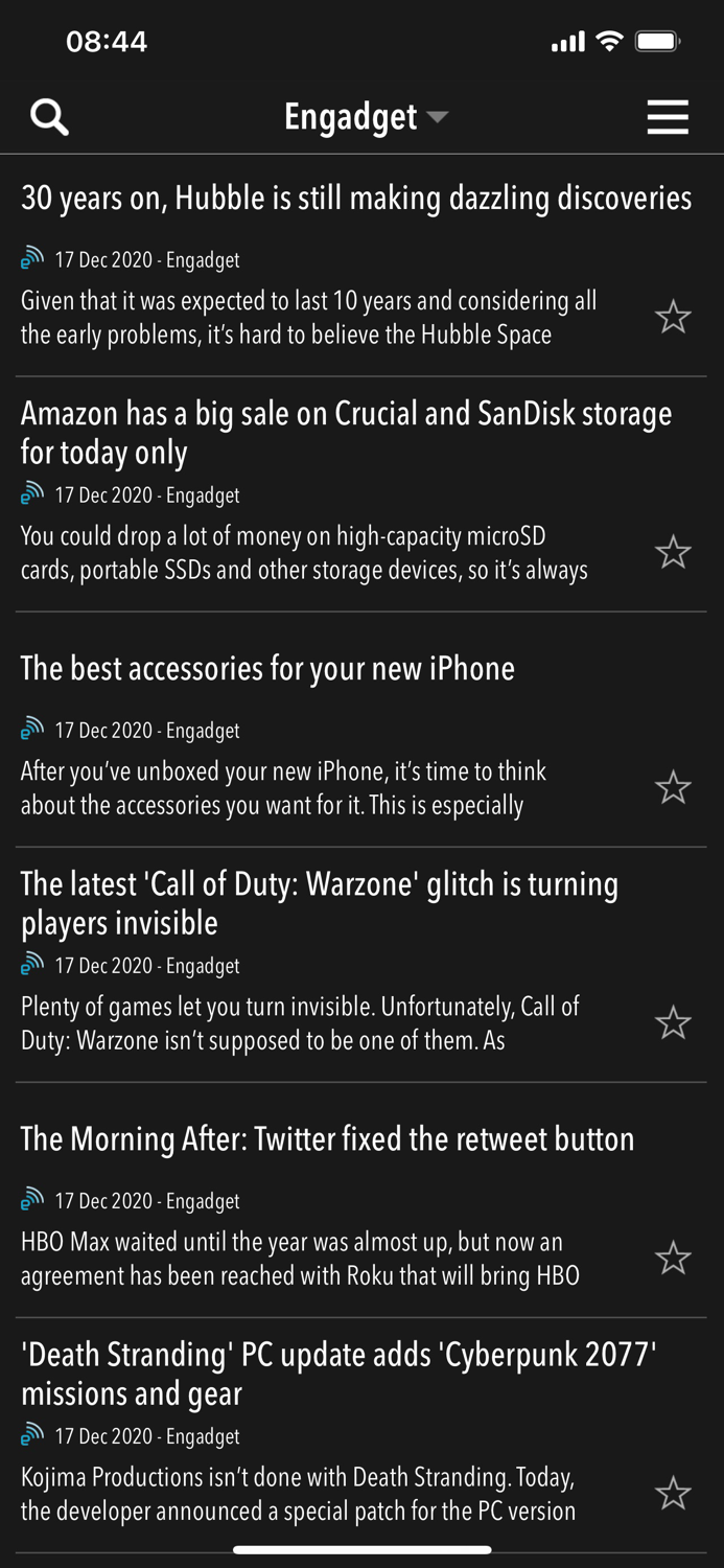 NewsBar RSS reader