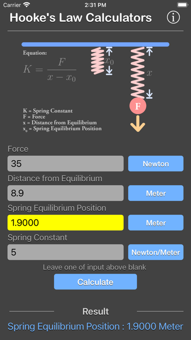 Hooke Law Calculator screenshot 3