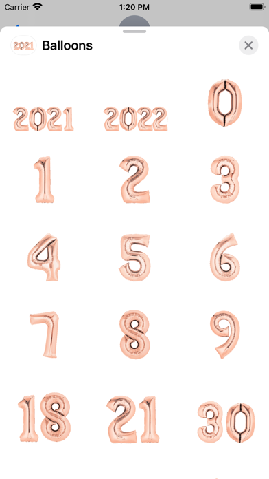 Screenshot #1 pour Balloon Number Stickers