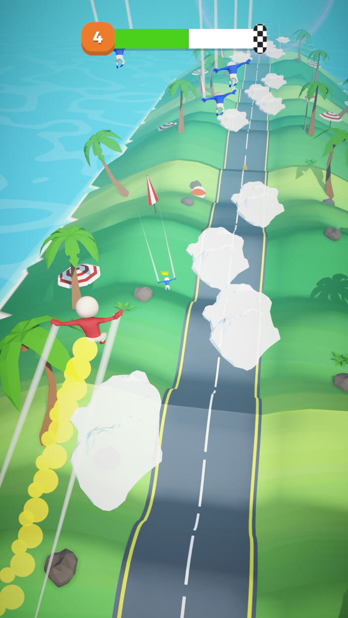 Hill Run Race- Flying Stickman