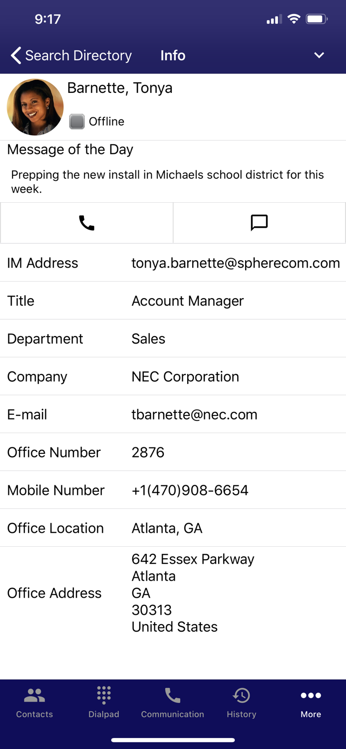 UNIVERGE 3C Mobile Client Plus