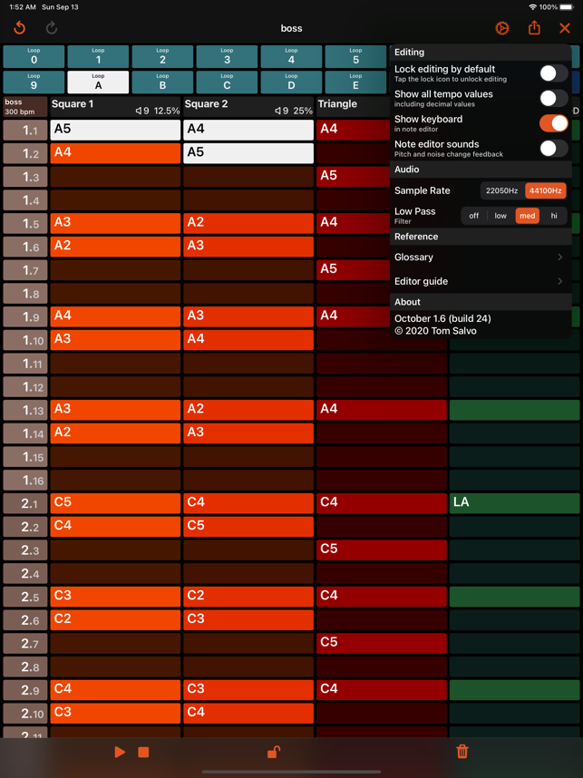 Oktubre - Screenshot ng Chiptune Maker