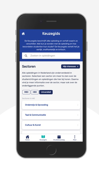 Studiekeuzeapp Screenshot