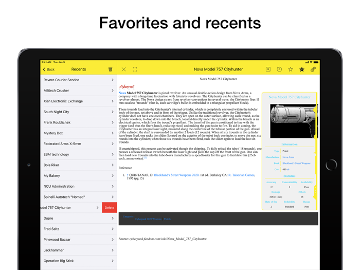 Pocket Wiki for Cyberpunk 2077