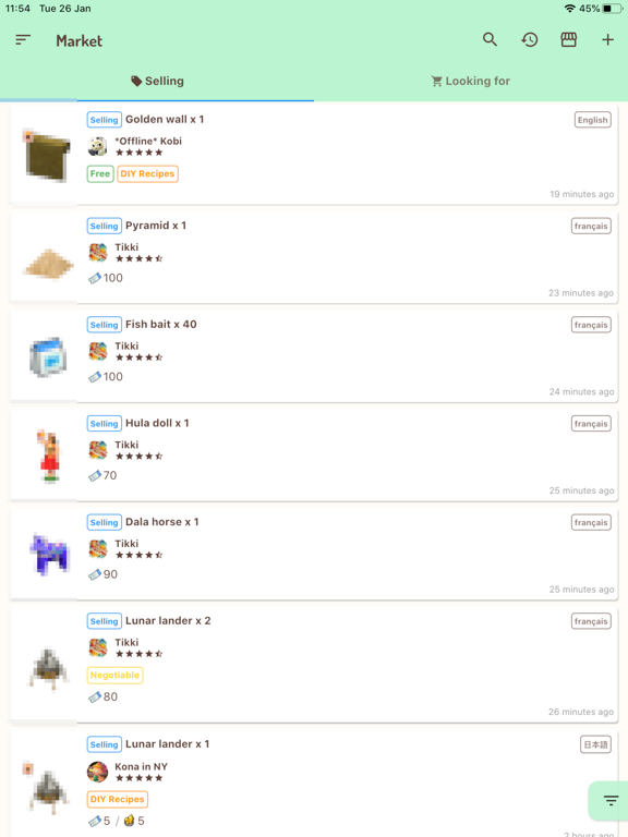 Ani Market for Animal Crossing iPad screenshot 1 - Reference app