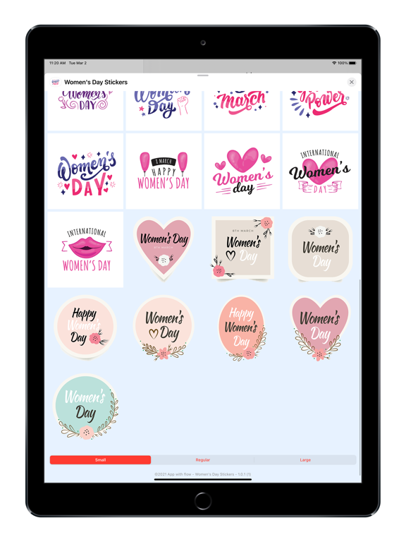 Women's Day - GIFs & Stickers iPad screenshot 4 - Stickers app