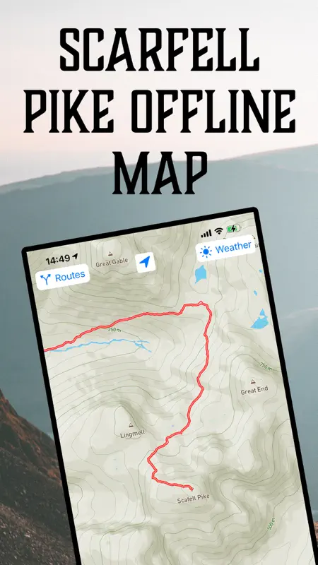 Scafell Pike Offline Map screenshot 1 of 3