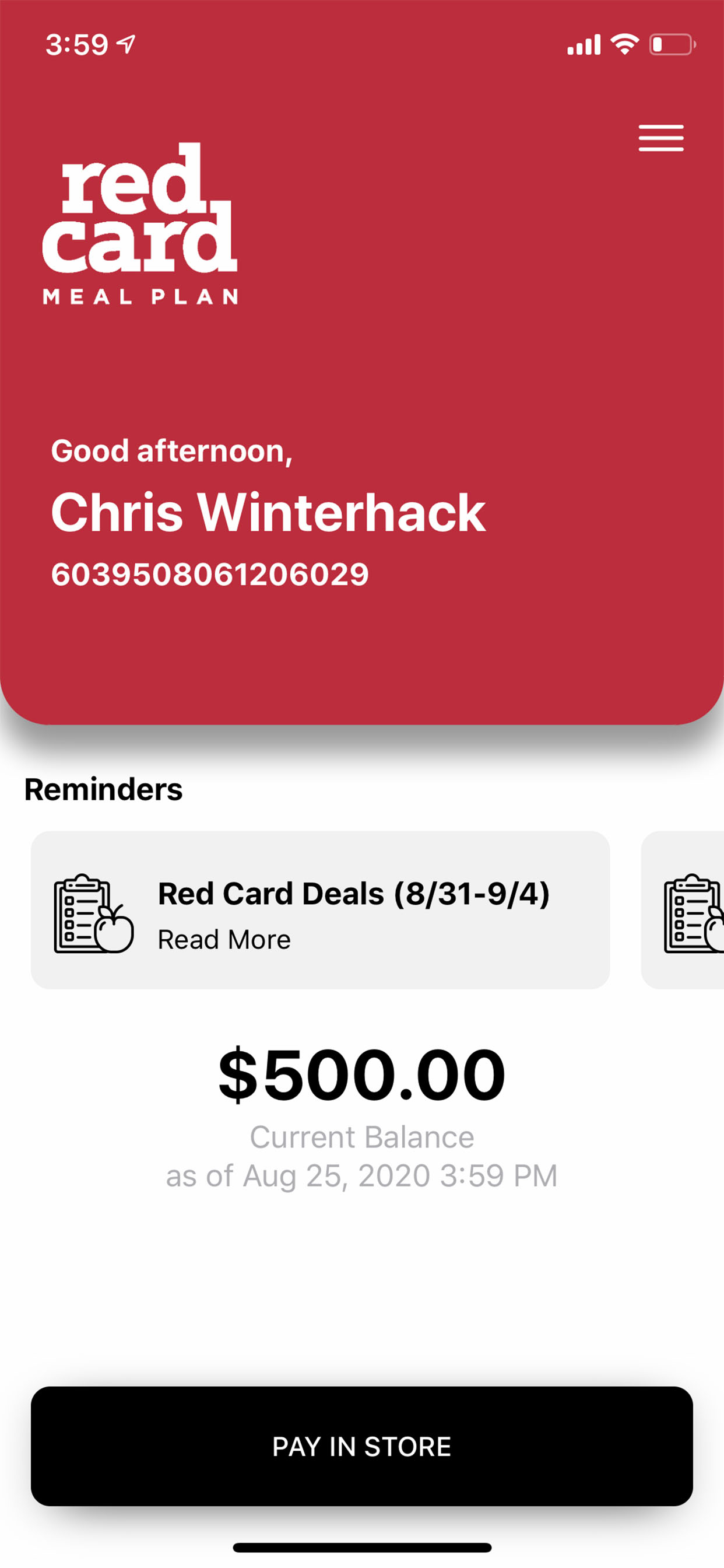 Red Card Meal Plan - Madison