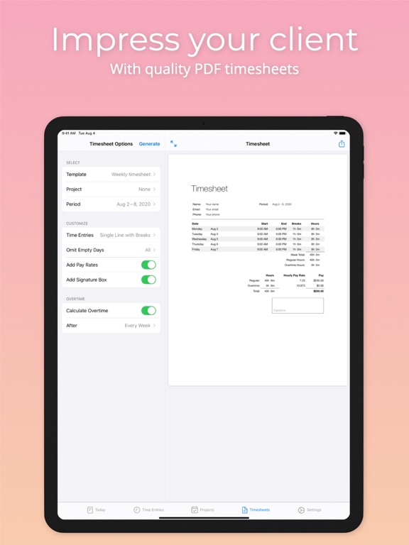 Screenshot #5 pour Time Tracker: Manage your time