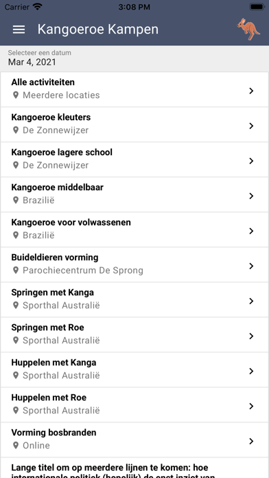 KampAdmin Check In Screenshot